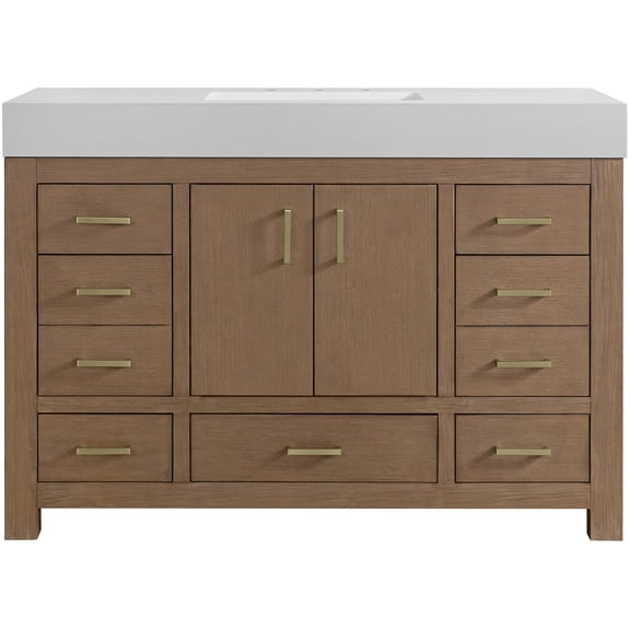 Miseno Mv-Mn520v48 Alanya 48" Free Standing Single Basin Vanity Set - Walnut Drift