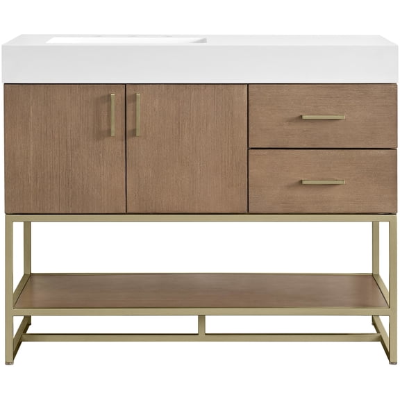 Miseno MN521V42WLD Mauri 42" Free Standing Single Basin Vanity Set - Walnut Drift