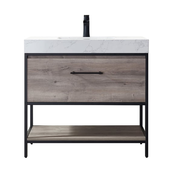 Miseno Mv701236-Nm Palma 36" Free Standing Single Basin Vanity Set - Mexican Oak