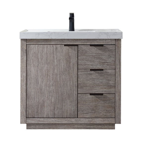 Miseno Mv701536-Nm Leiza 36" Free Standing Single Basin Vanity Set - Classical Gray
