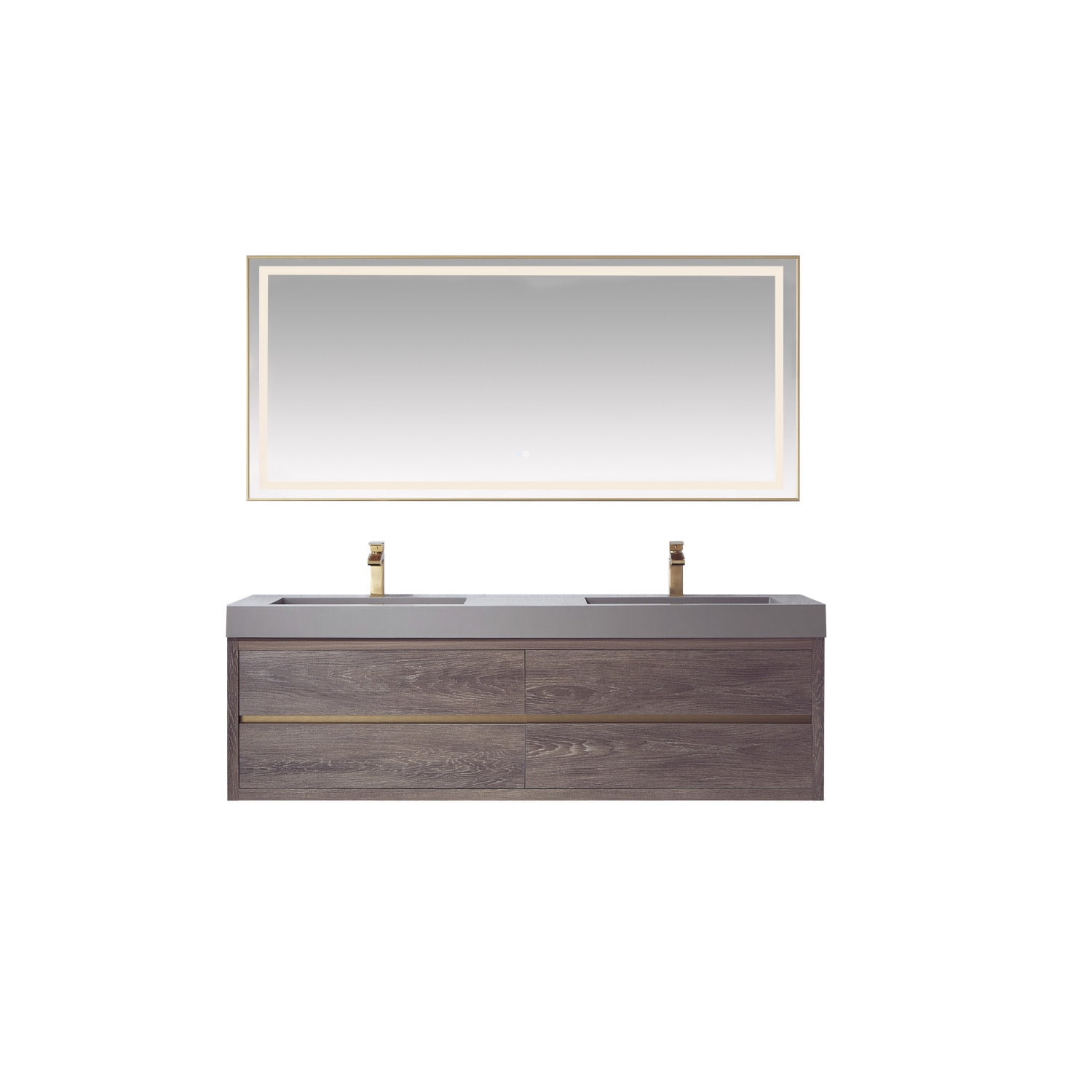 Miseno Mv703172 Palencia 72" Free Standing Double Basin Vanity Set - North Carolina Oak