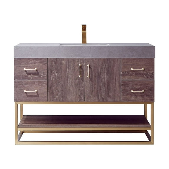 Miseno Mv789048-Nm Alistair 48" Free Standing Single Basin Vanity Set - North Carolina Oak