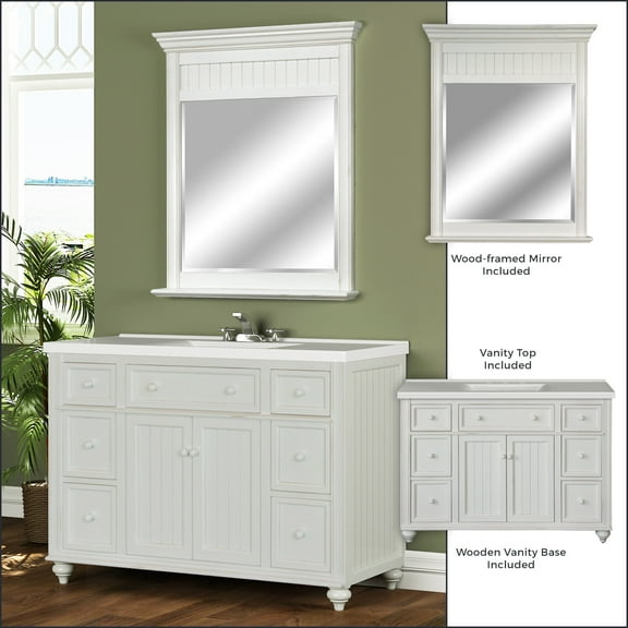 Miseno Mvdcr48com  48" Bathroom Vanity Set - Off White