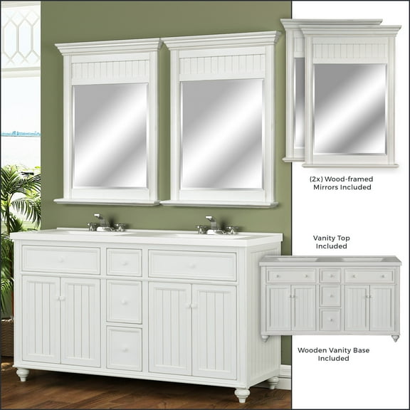 Miseno Mvdcr60com 60" Bathroom Vanity Set - Off White