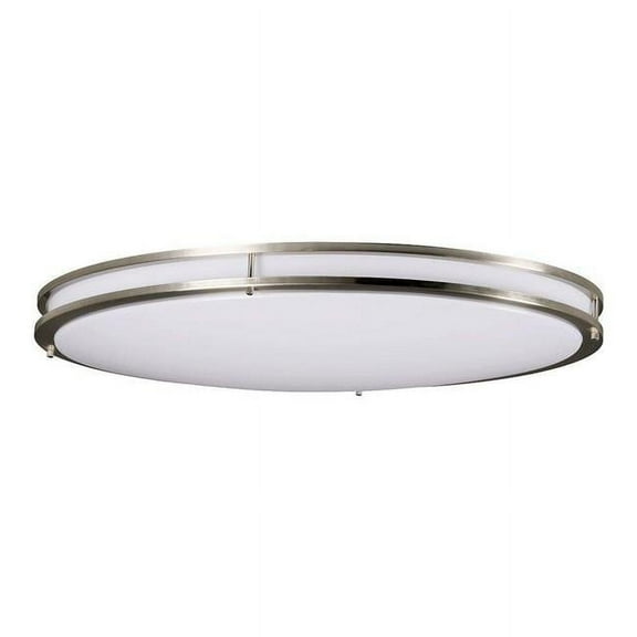 Miseno FLSATLOLEDCCTBN Oval Saturn Color Selectable LED Flush Mount Ceiling Fixture, Brushed Nickel