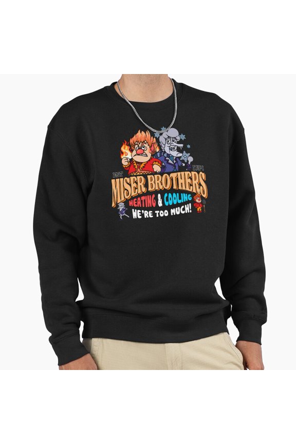 Miser Brothers Heating Cooling Unisex Sweatshirt Funny Retro Vintage Christmas Graphic G5457, Up to Size 5XL