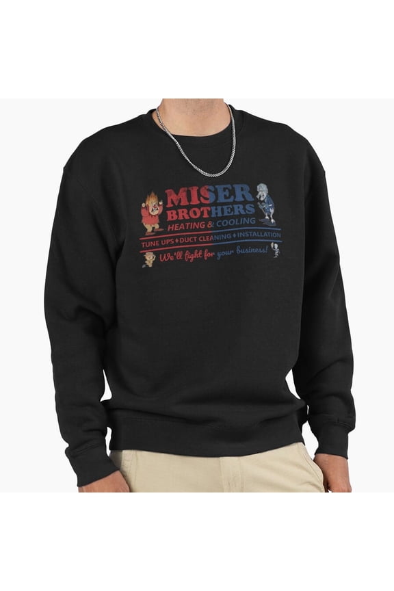 Miser Brothers Heating Cooling Unisex Sweatshirt Retro Vintage Christmas Holiday Graphic G10264, Up to Size 5XL