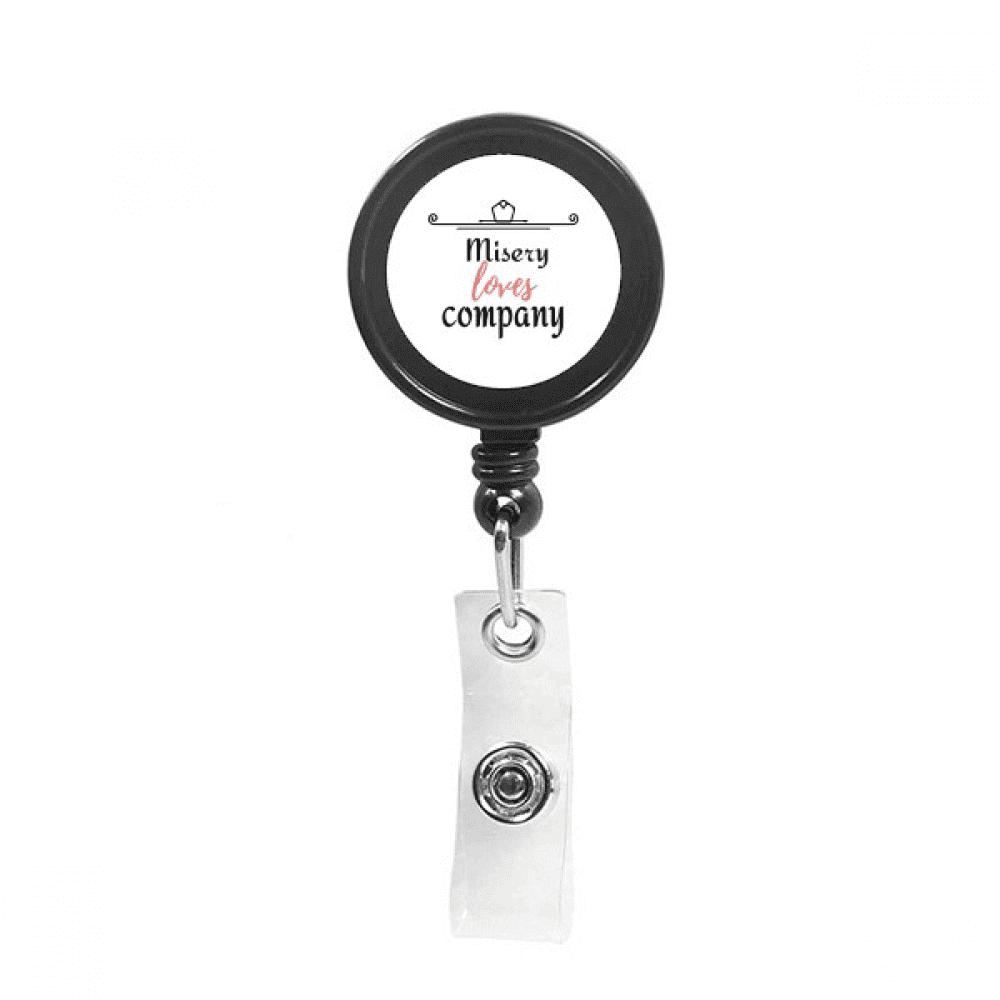 Misery Loves Company Art Deco  Fashion Retractable Keychain Badge Holder ID Badge