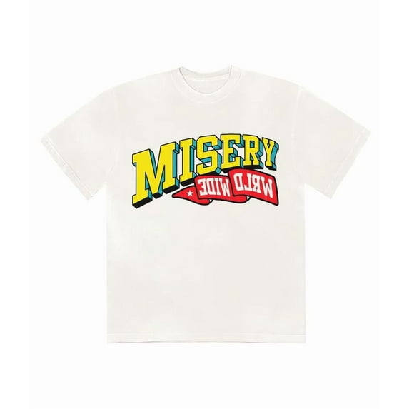 Misery Worldwide Graphic Tee Retro Bold Lettering Streetwear Vintage