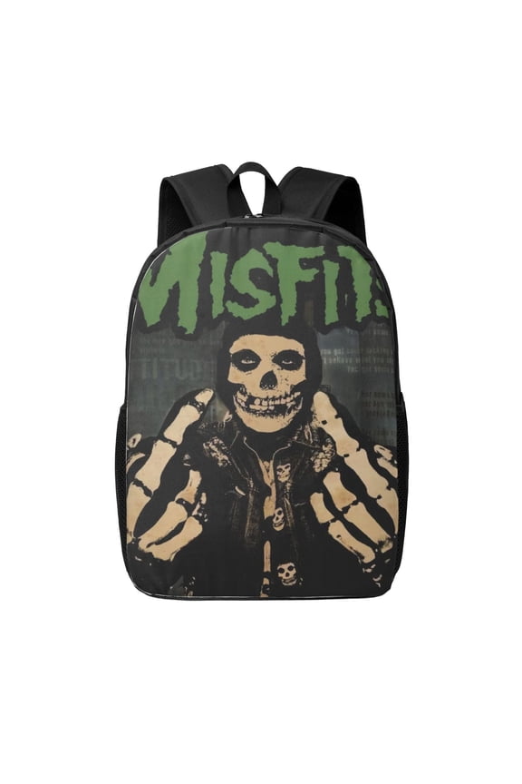 Misfits Backpack Fashion Travel Backpack Laptop Backpack 17 Inch Simple Backpack