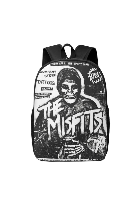 Misfits Backpack Fashion Travel Backpack Laptop Backpack 17 Inch Simple Backpack