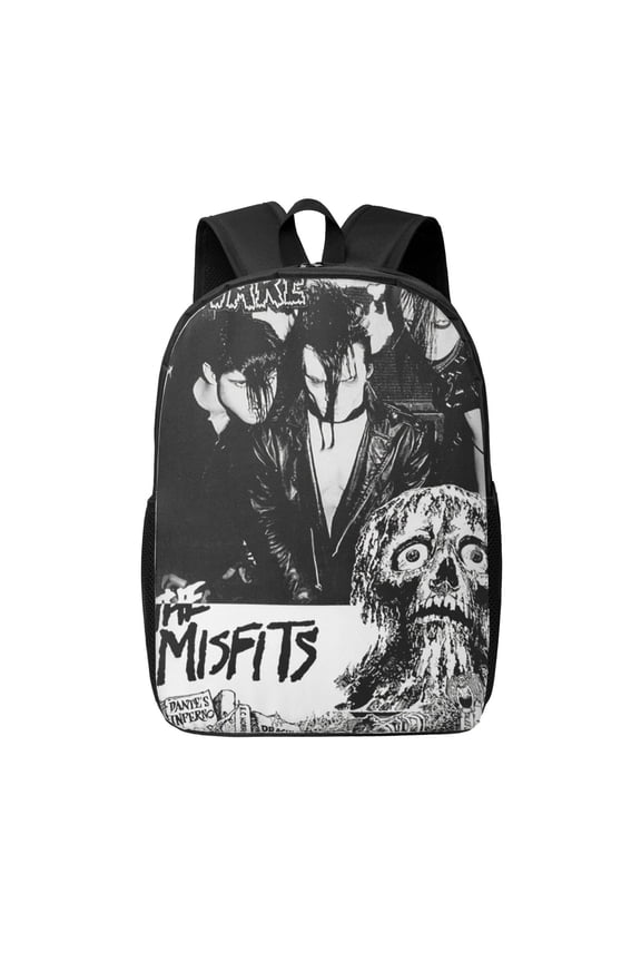 Misfits Backpack Fashion Travel Backpack Laptop Backpack 17 Inch Simple Backpack