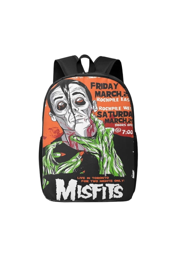 Misfits Backpack Fashion Travel Backpack Laptop Backpack 17 Inch Simple Backpack