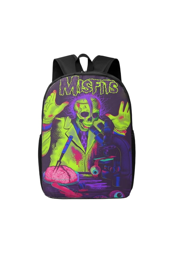 Misfits Backpack Fashion Travel Backpack Laptop Backpack 17 Inch Simple Backpack