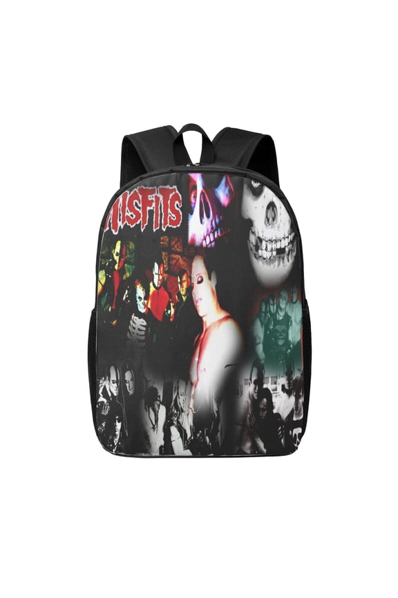 Misfits Backpack Fashion Travel Backpack Laptop Backpack 17 Inch Simple Backpack