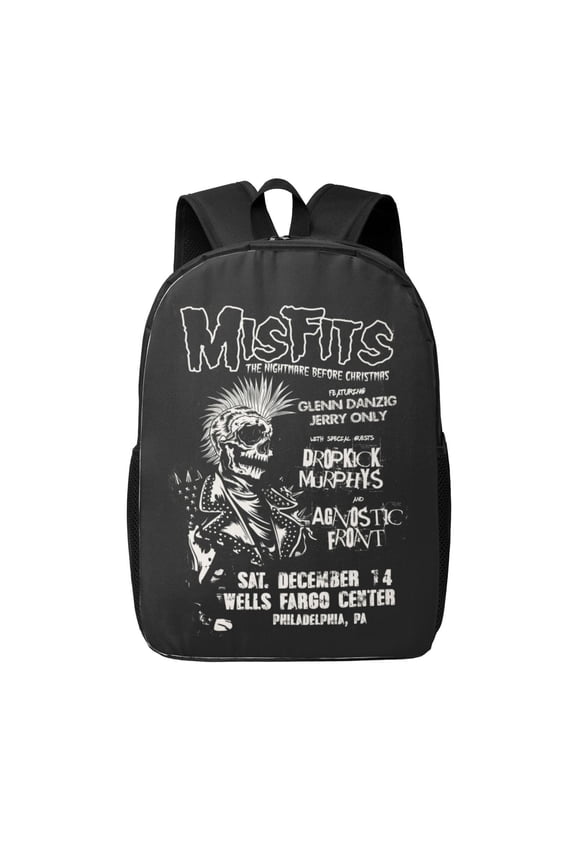 Misfits Backpack Fashion Travel Backpack Laptop Backpack 17 Inch Simple Backpack