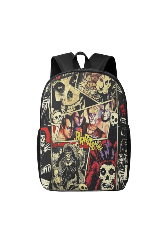Misfits Backpack Fashion Travel Backpack Laptop Backpack 17 Inch Simple Backpack