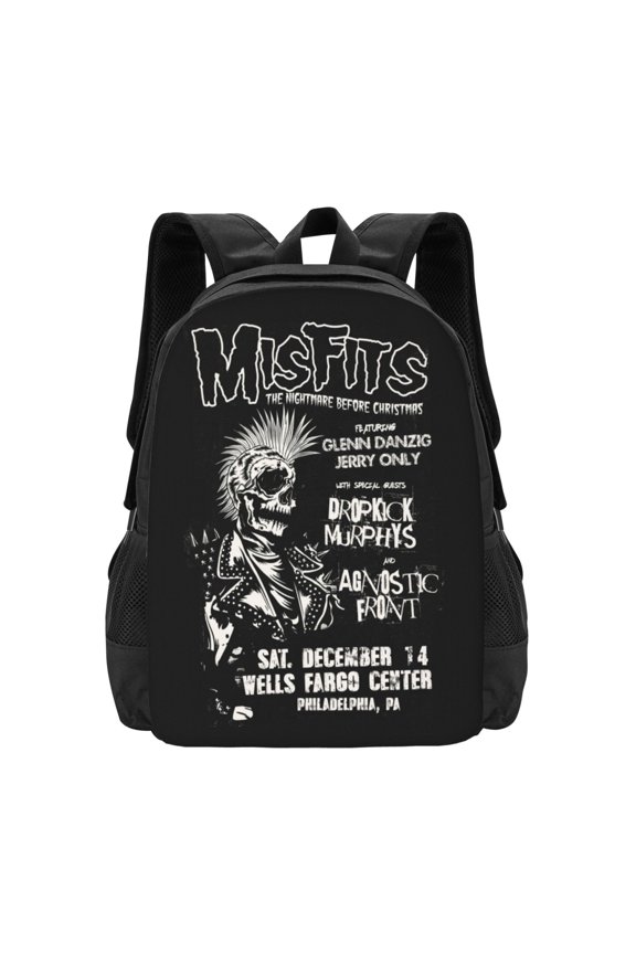 Misfits Backpack Fashion Travel Backpack Laptop Backpack Simple And Large Capacity Backpack 16.5 Inch