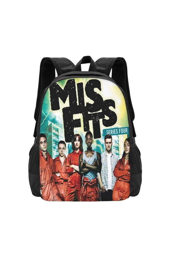 Misfits Backpack Fashion Travel Backpack Laptop Backpack Simple And Large Capacity Backpack 16.5 Inch