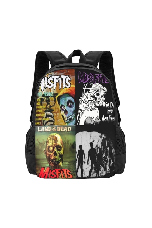 Misfits Backpack Fashion Travel Backpack Laptop Backpack Simple And Large Capacity Backpack 16.5 Inch