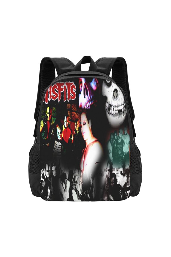 Misfits Backpack Fashion Travel Backpack Laptop Backpack Simple And Large Capacity Backpack 16.5 Inch