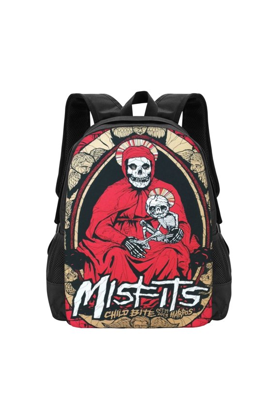 Misfits Backpack Fashion Travel Backpack Laptop Backpack Simple And Large Capacity Backpack 16.5 Inch