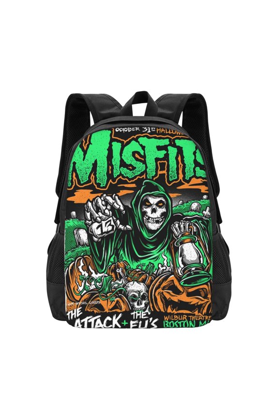 Misfits Backpack Fashion Travel Backpack Laptop Backpack Simple And Large Capacity Backpack 16.5 Inch