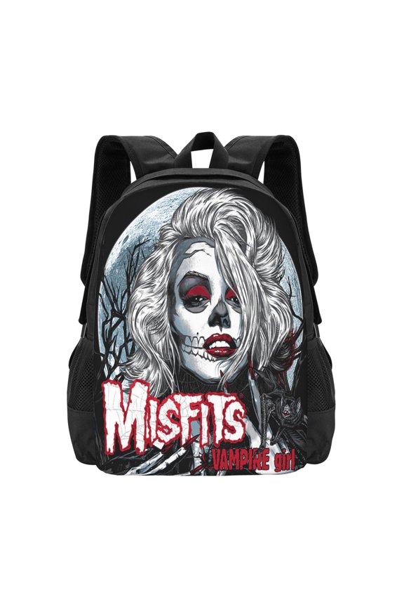 Misfits Backpack Fashion Travel Backpack Laptop Backpack Simple And Large Capacity Backpack 16.5 Inch