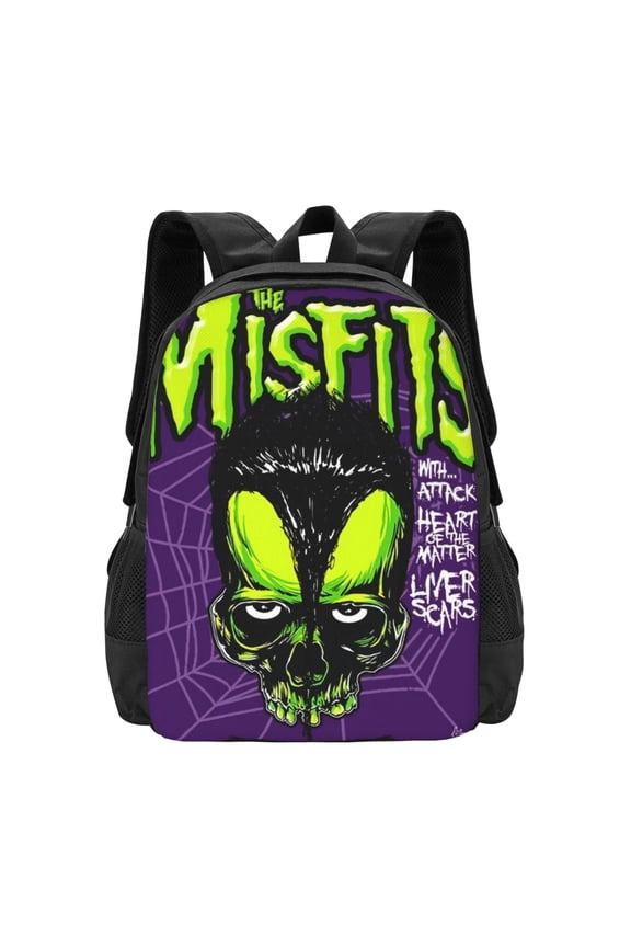 Misfits Backpack Fashion Travel Backpack Laptop Backpack Simple And Large Capacity Backpack 16.5 Inch