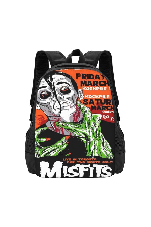 Misfits Backpack Fashion Travel Backpack Laptop Backpack Simple And Large Capacity Backpack 16.5 Inch