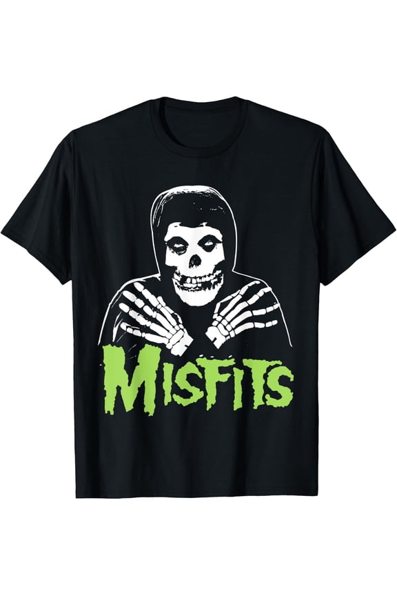 Misfits Cross Hands Green Skull Vintage Punk Tee