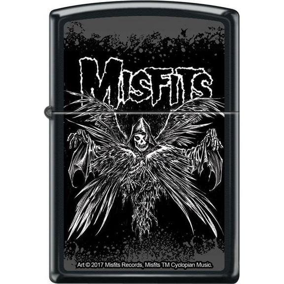 Misfits Descending Angel Black Matte Zippo Lighter