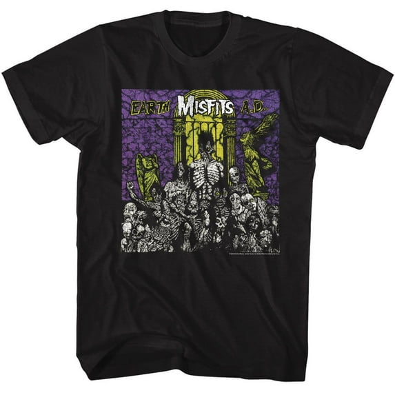 Misfits Earth Ad Black Adult T-Shirt 2Xlt