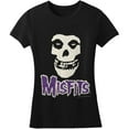 thumbnail image 1 of Misfits Fiend Skull DSCHRG PURPLE-Ladies Girls Jr Soft tee Small Black, 1 of 2