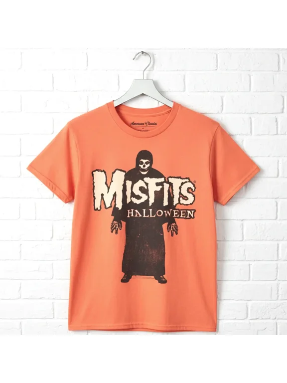 Misfits Halloween Fiend Men’s T Shirt (OrangeHeather, Adult2XL)