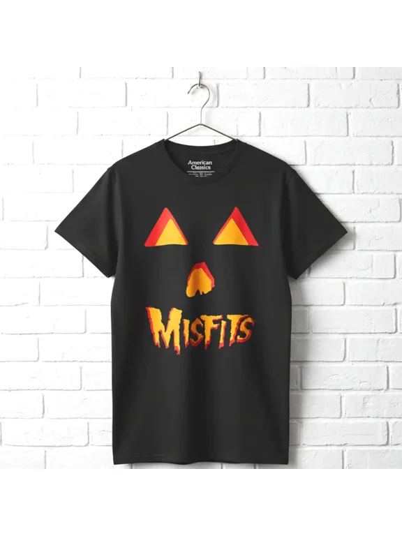 Misfits Halloween Jack O Lantern Men’s T Shirt (Black, AdultL)