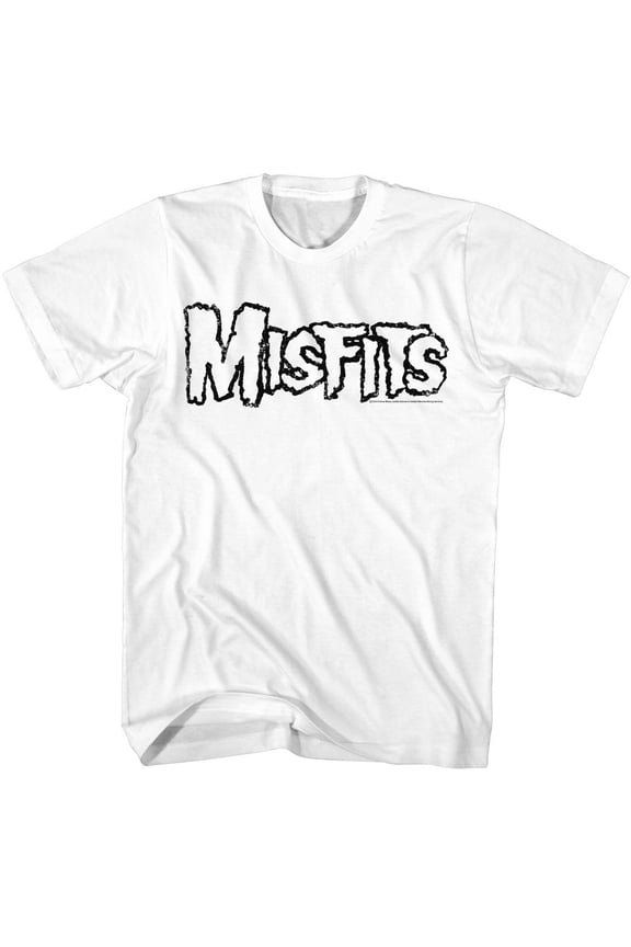 Misfits Logo Outline White Adult T-Shirt