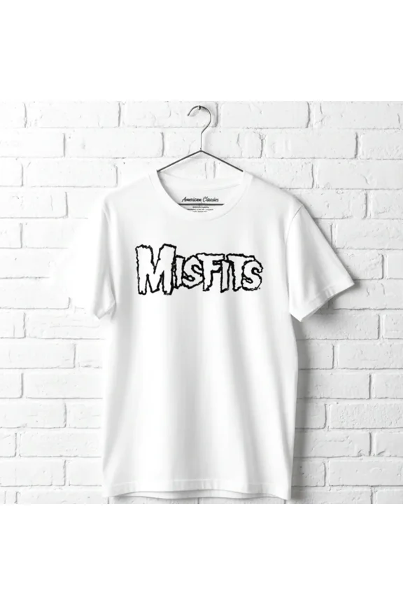 Misfits Logo Outline White Adult S/S Tshirt Xl