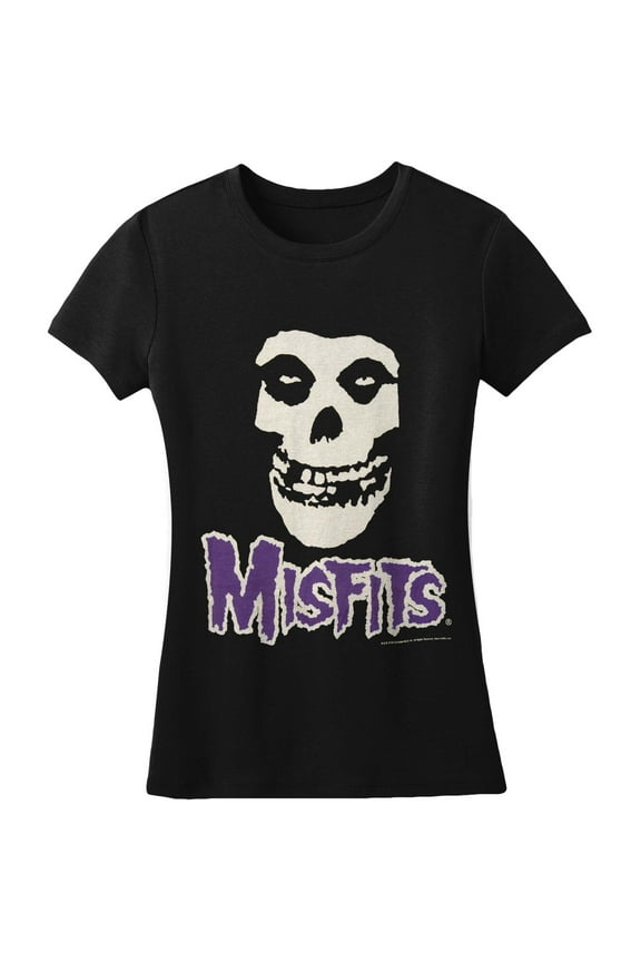 Junior's Fiend Skull Purple Logo T-Shirt XL