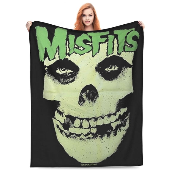 Misfits 'Jurek Skull' Flannel Blanket Funny Ultra-Soft Micro Warm Throw Blanket Fleece Blanket Interesting Gift 40"X30"