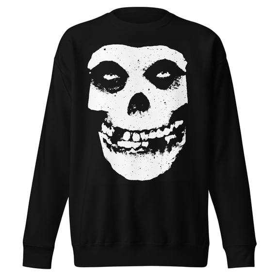 Misfits Large Skull Jumbo Print Unisex Sweatshirt - Black - Small
