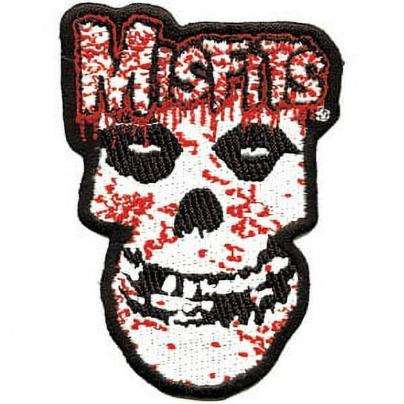 Misfits Men's Bloody Skull Embroidered Patch Black
