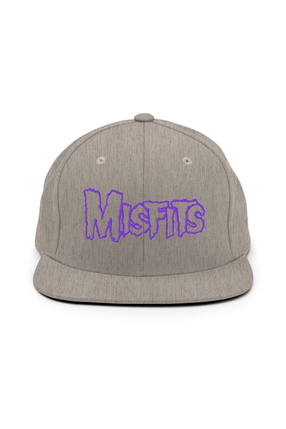 Misfits - Purple on Gray Snapback HD Embroidered Hat