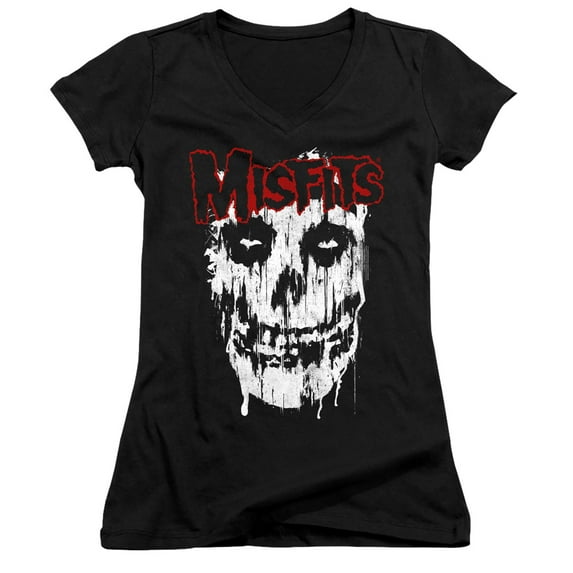 Misfits - Splatter - Juniors Cap Sleeve V-Neck Shirt - Small