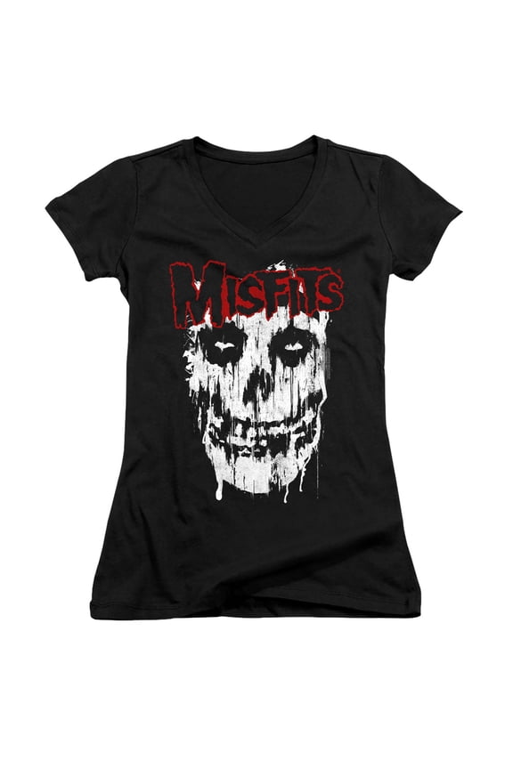Misfits - Splatter - Juniors Cap Sleeve V-Neck Shirt - Small