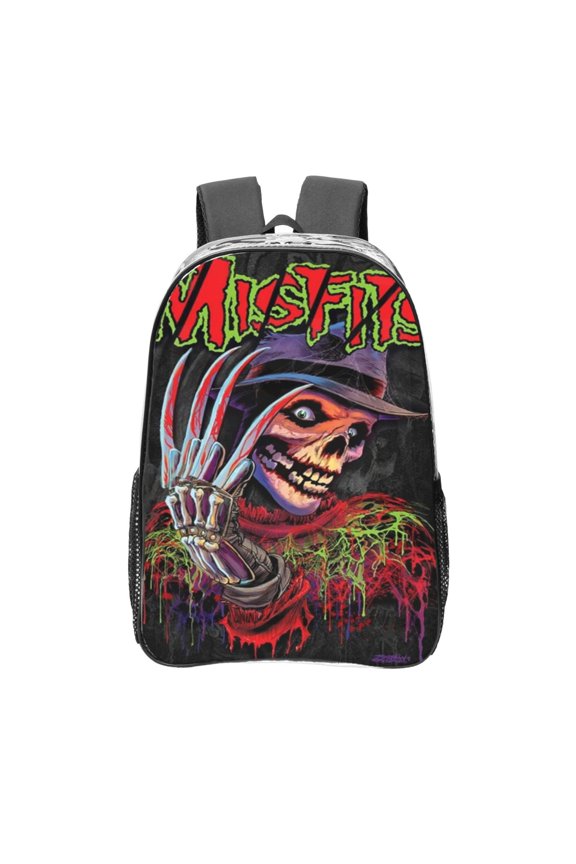 Misfits Transparent Backpack Fashion Travel Backpack Laptop Backpack 16 Inch
