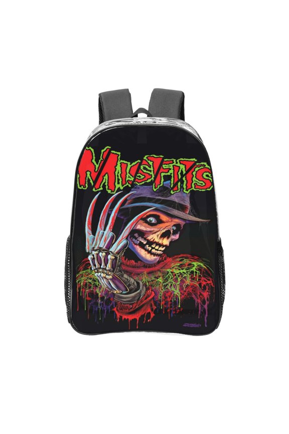 Misfits Transparent Backpack Fashion Travel Backpack Laptop Backpack 16 Inch