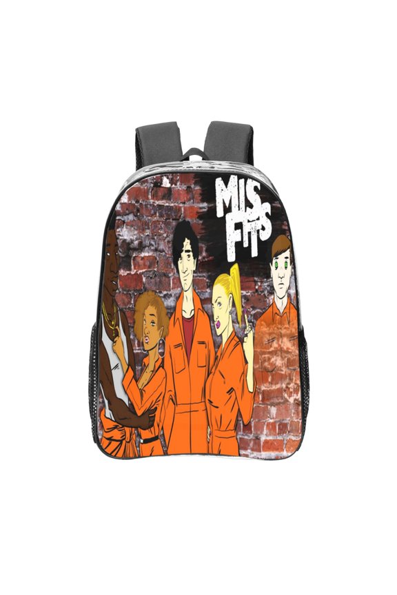 Misfits Transparent Backpack Fashion Travel Backpack Laptop Backpack 16 Inch