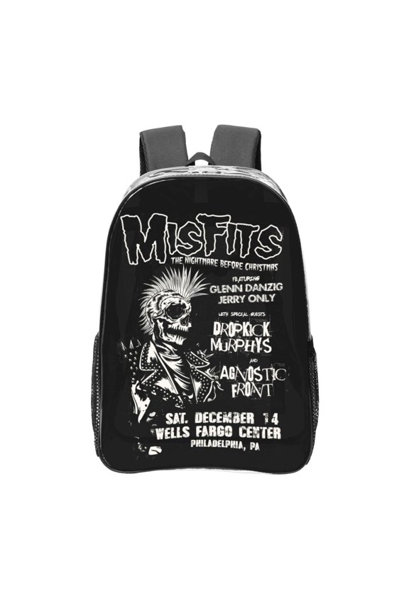 Misfits Transparent Backpack Fashion Travel Backpack Laptop Backpack 16 Inch