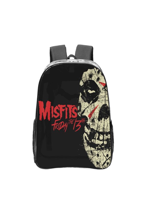 Misfits Transparent Backpack Fashion Travel Backpack Laptop Backpack 16 Inch